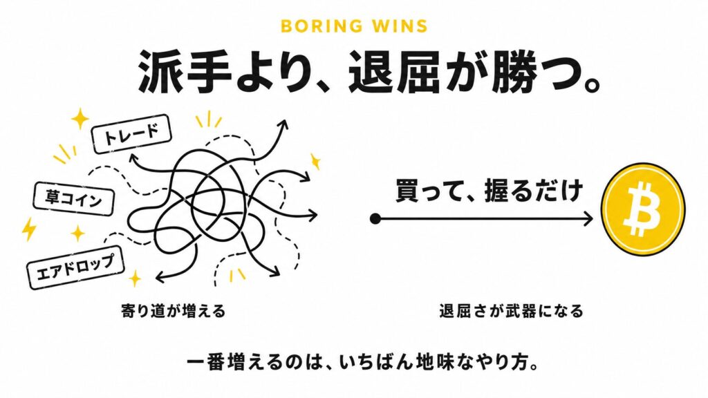 ビットコインは「握り方」で差がつく｜半値の暴落でも売らないための考え方
