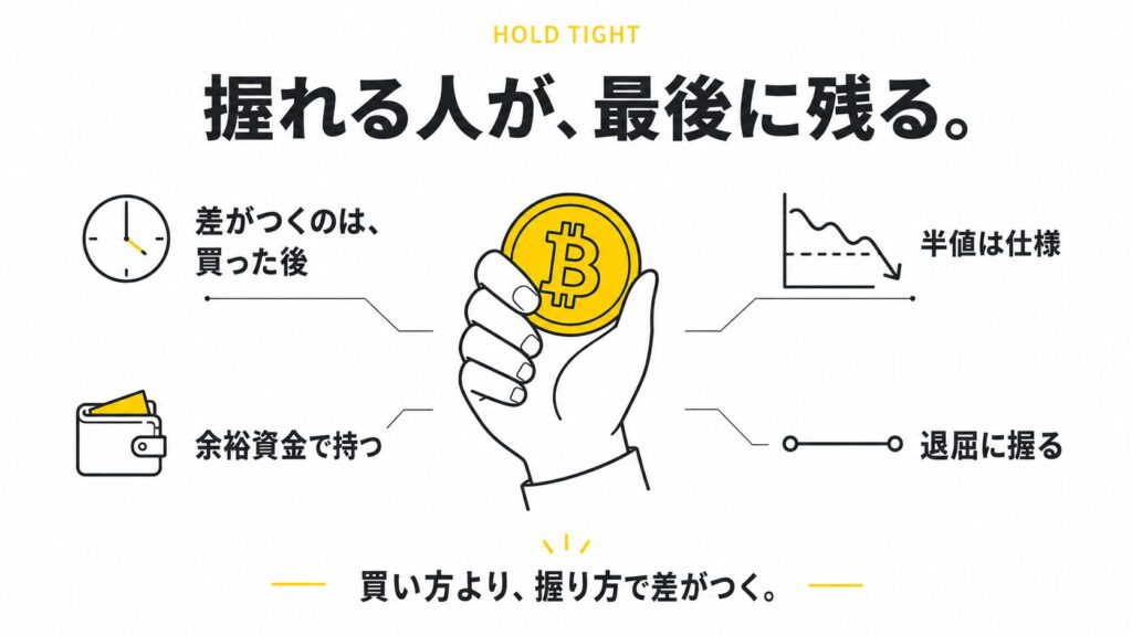 ビットコインは「握り方」で差がつく｜半値の暴落でも売らないための考え方