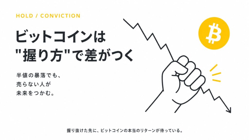 ビットコインは「握り方」で差がつく｜半値の暴落でも売らないための考え方