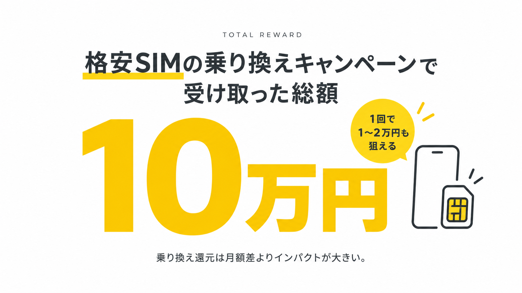 【累計10万円もらった】格安SIMの乗り換えキャンペーン比較|還元を取りこぼさないコツ